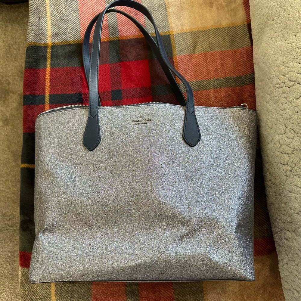 Kate Spade Elegant Silver Tote Bag. NWOT